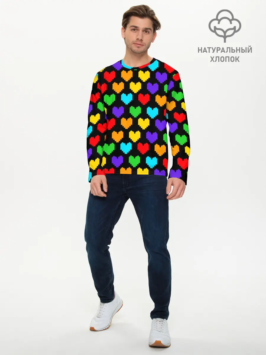 Мужской лонгслив базовый / UNDERTALE HEART (P007_P004ooo2174771, P004ooo2174771)