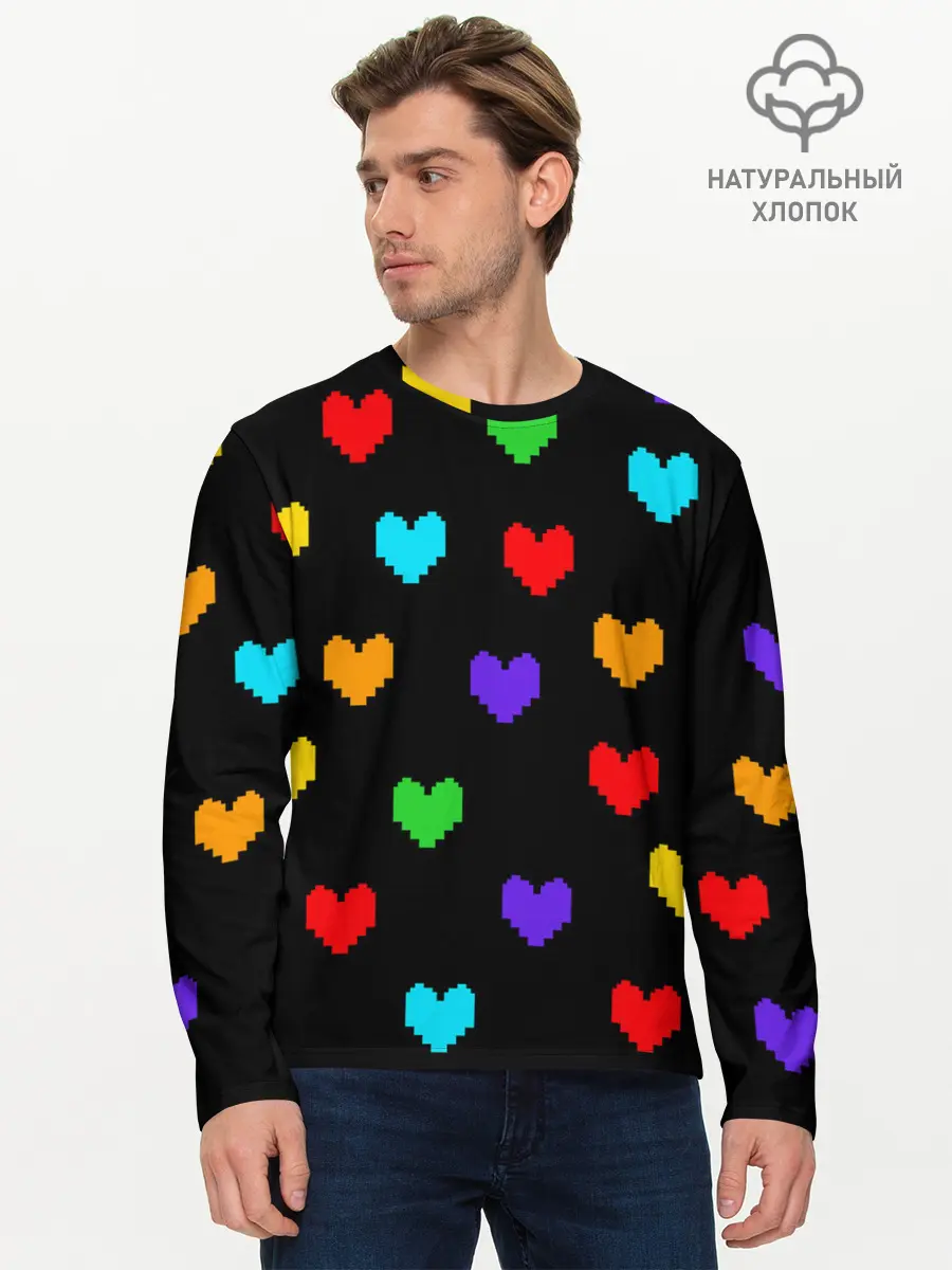 Мужской лонгслив базовый / UNDERTALE HEART (P007_P004ooo2174773, P004ooo2174773)