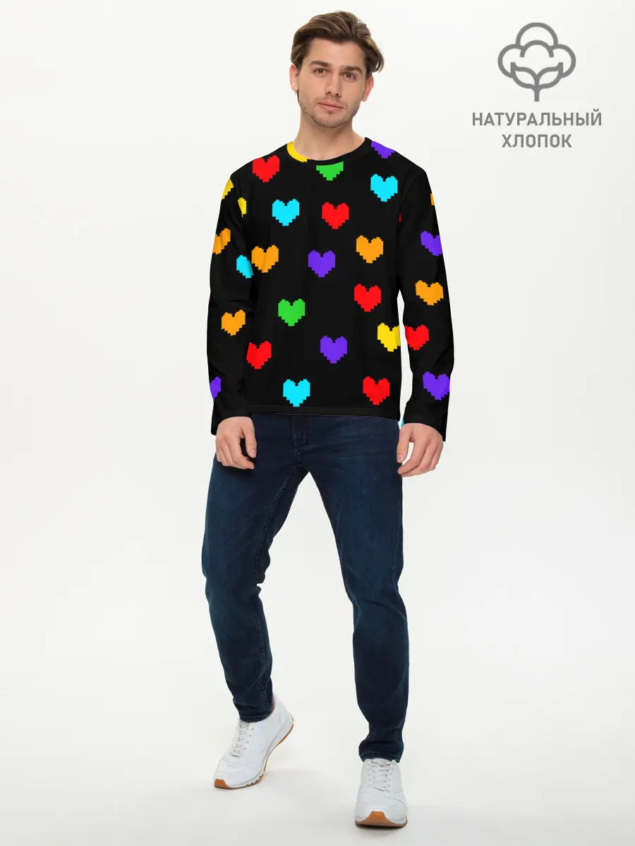 Мужской лонгслив базовый / UNDERTALE HEART (P007_P004ooo2174773, P004ooo2174773)