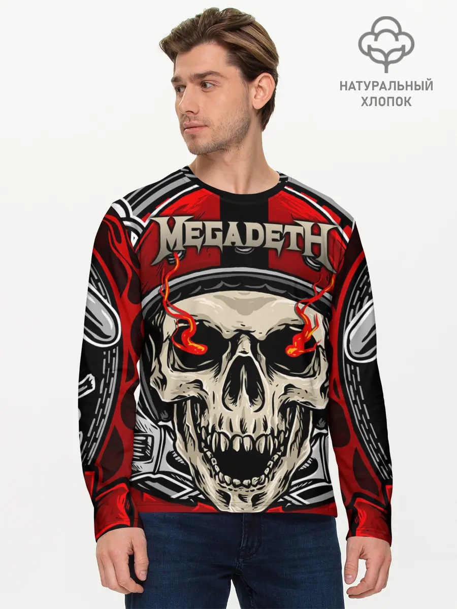 Мужской лонгслив базовый / Megadeth (P007_P004ooo2181725, P004ooo2181725)