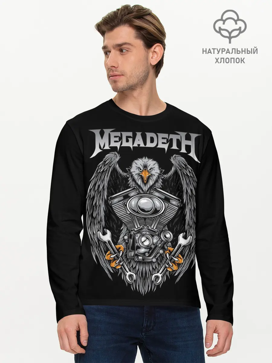 Мужской лонгслив базовый / Megadeth (P007_P004ooo2181747, P004ooo2181747)