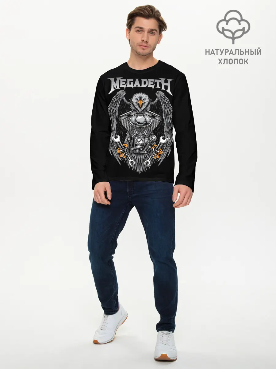 Мужской лонгслив базовый / Megadeth (P007_P004ooo2181747, P004ooo2181747)