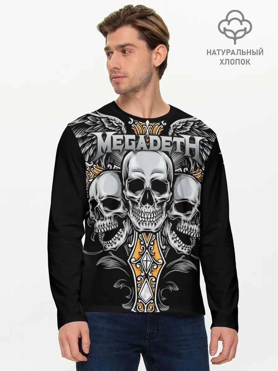Мужской лонгслив базовый / Megadeth (P007_P004ooo2181805, P004ooo2181805)