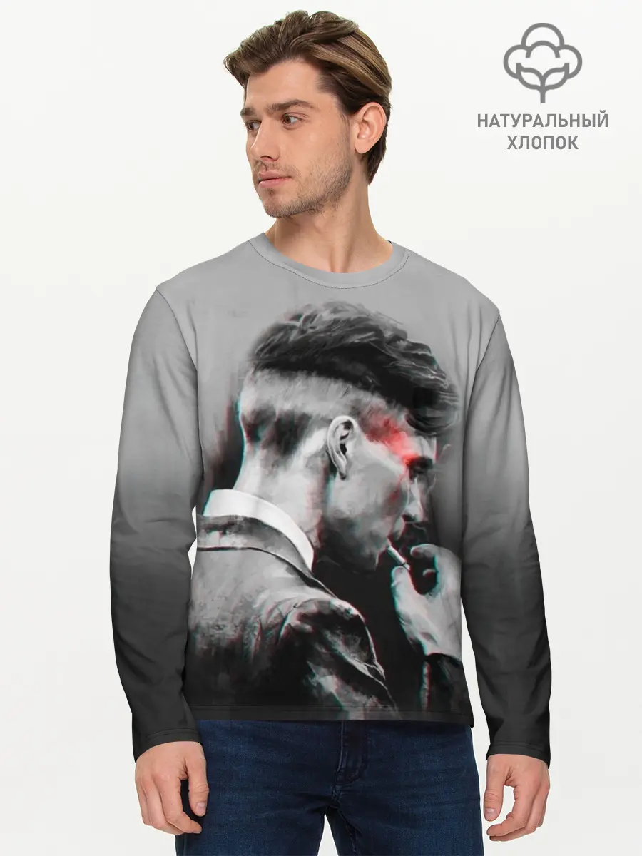 Мужской лонгслив базовый / Thomas Shelby 3D (P007_P004ooo2188631, P004ooo2188631)