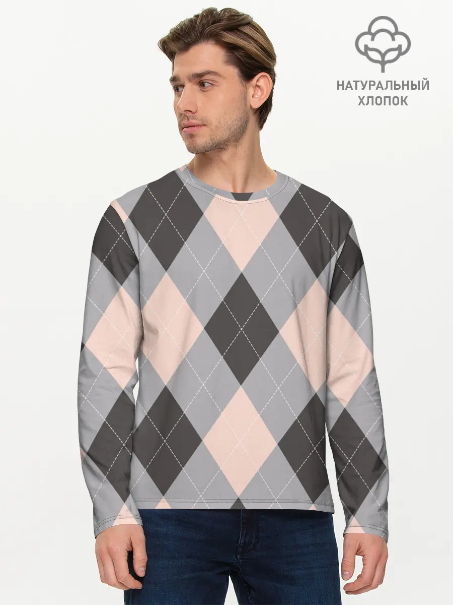 Мужской лонгслив базовый / Шотландка | Tartan (P007_P004ooo2200269, P004ooo2200269)