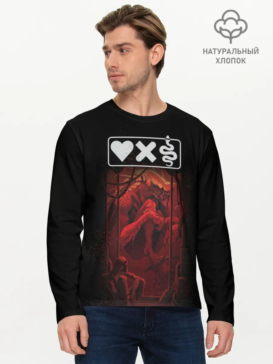 Мужской лонгслив базовый / Love Death and Robots (P007_P004ooo2204857, P004ooo2204857)