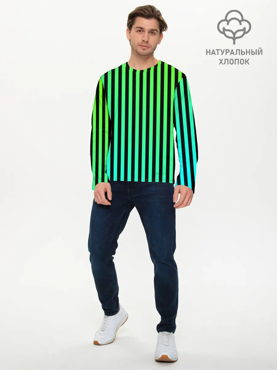 Мужской лонгслив базовый / Пикси полосы (P007_P004ooo2209521, P004ooo2209521)