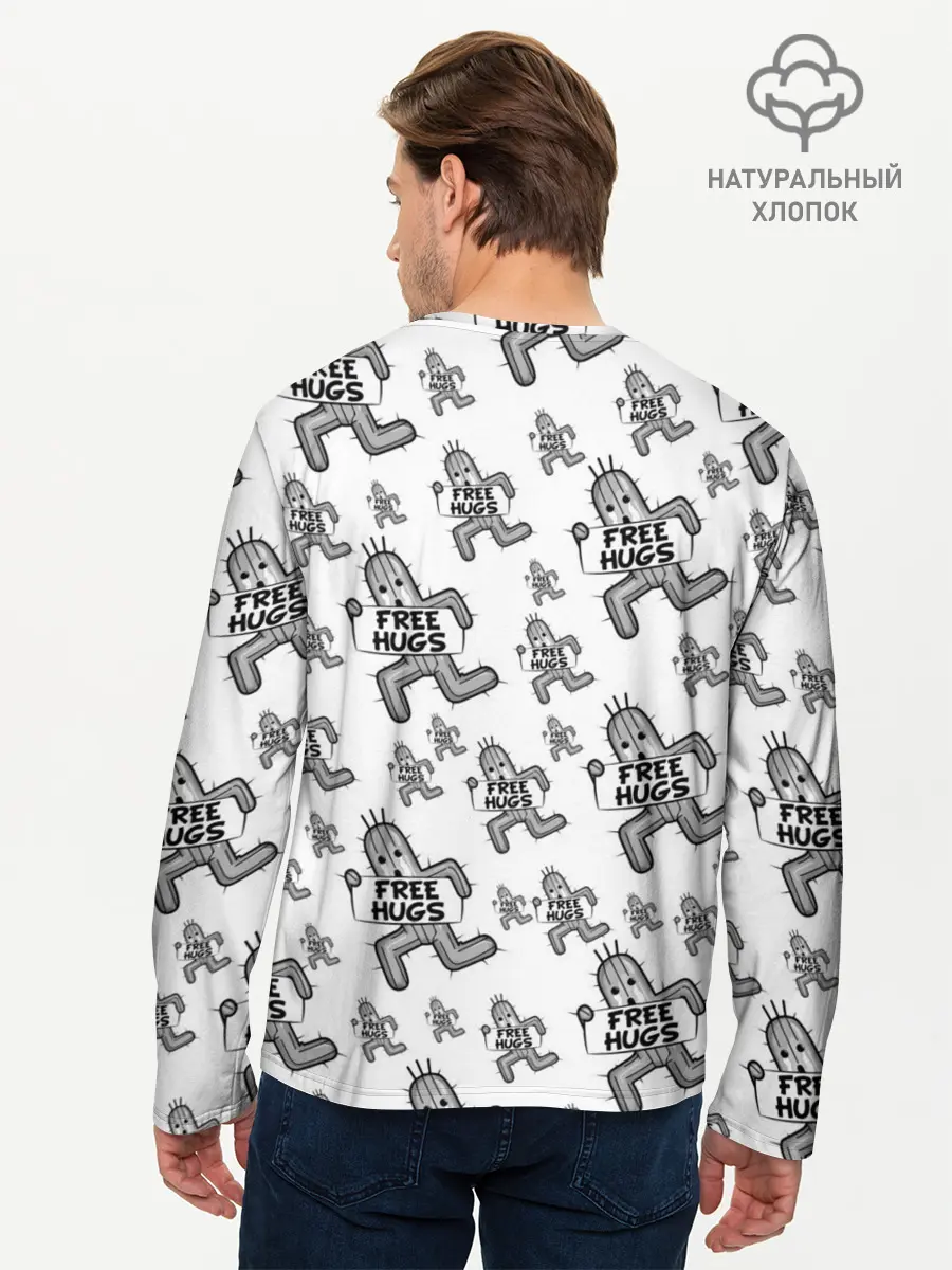 Мужской лонгслив базовый / FREE HUGS (P007_P004ooo2210011, P004ooo2210011)