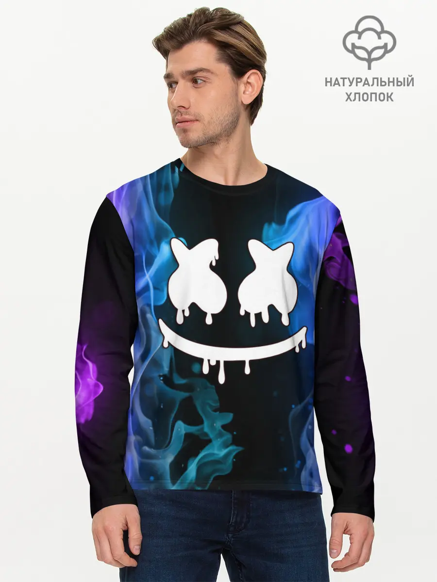 Мужской лонгслив базовый / Marshmello (P007_P004ooo2213263, P004ooo2213263)