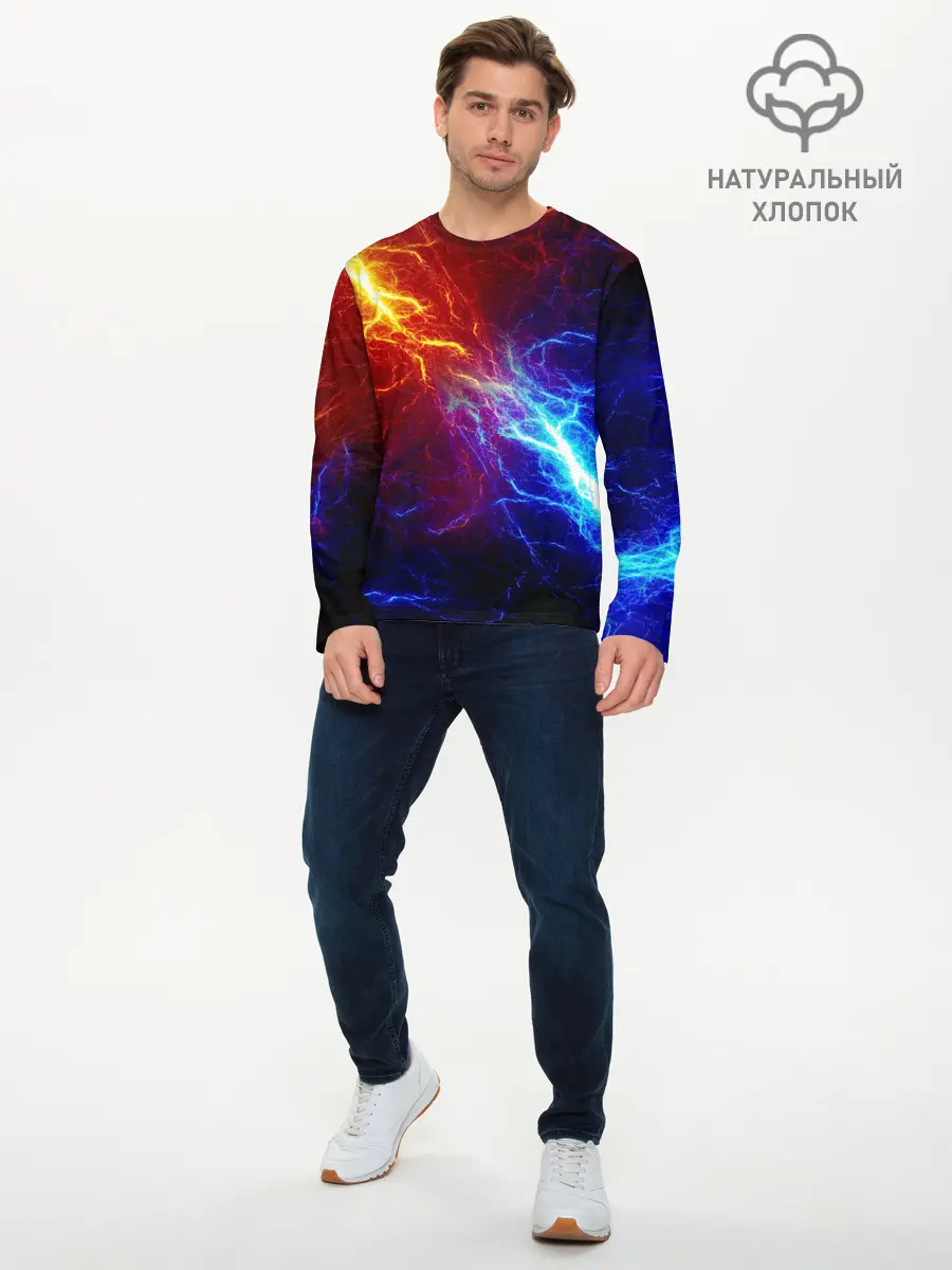 Мужской лонгслив базовый / БИТВА МОЛНИЙ / BATTLE FLASH (P007_P004ooo2212905, P004ooo2212905)