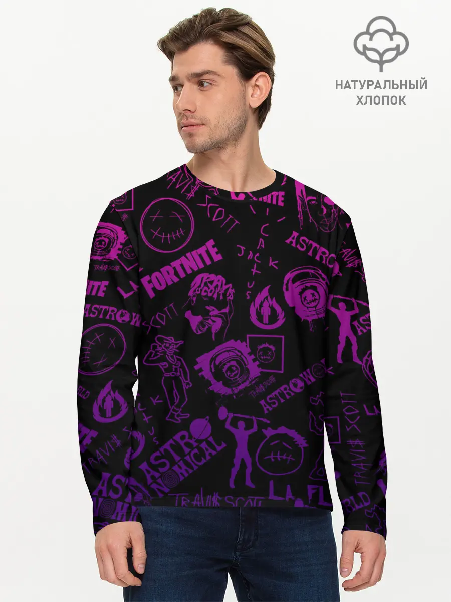 Мужской лонгслив базовый / TRAVIS SCOTT X FORTNITE. (P007_P004ooo2219851, P004ooo2219851)