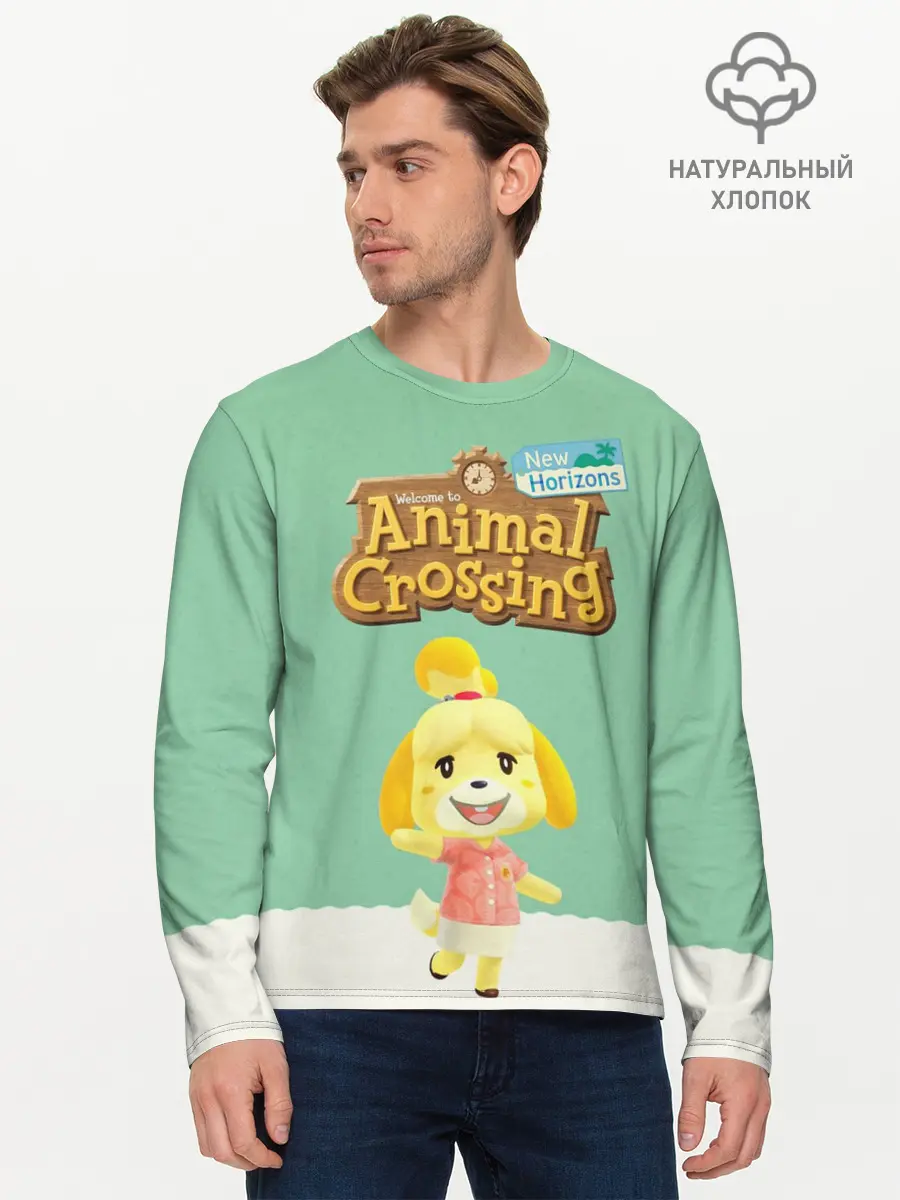 Мужской лонгслив базовый / Animal Crossing (P007_P004ooo2226951, P004ooo2226951)