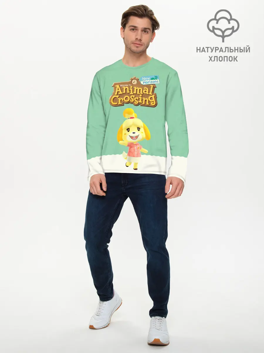Мужской лонгслив базовый / Animal Crossing (P007_P004ooo2226951, P004ooo2226951)