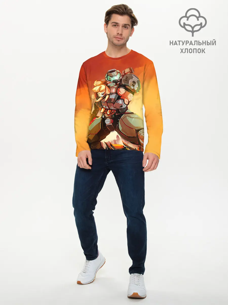 Мужской лонгслив базовый / ANIMAL CROSSING x DOOM ETERNAL (P007_P004ooo2229163, P004ooo2229163)