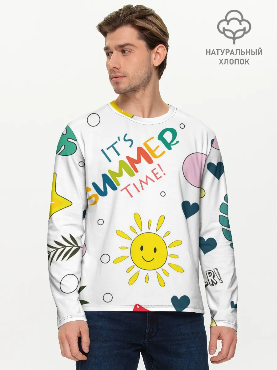 Мужской лонгслив базовый / summer time (P007_P004ooo2319819, P004ooo2319819)