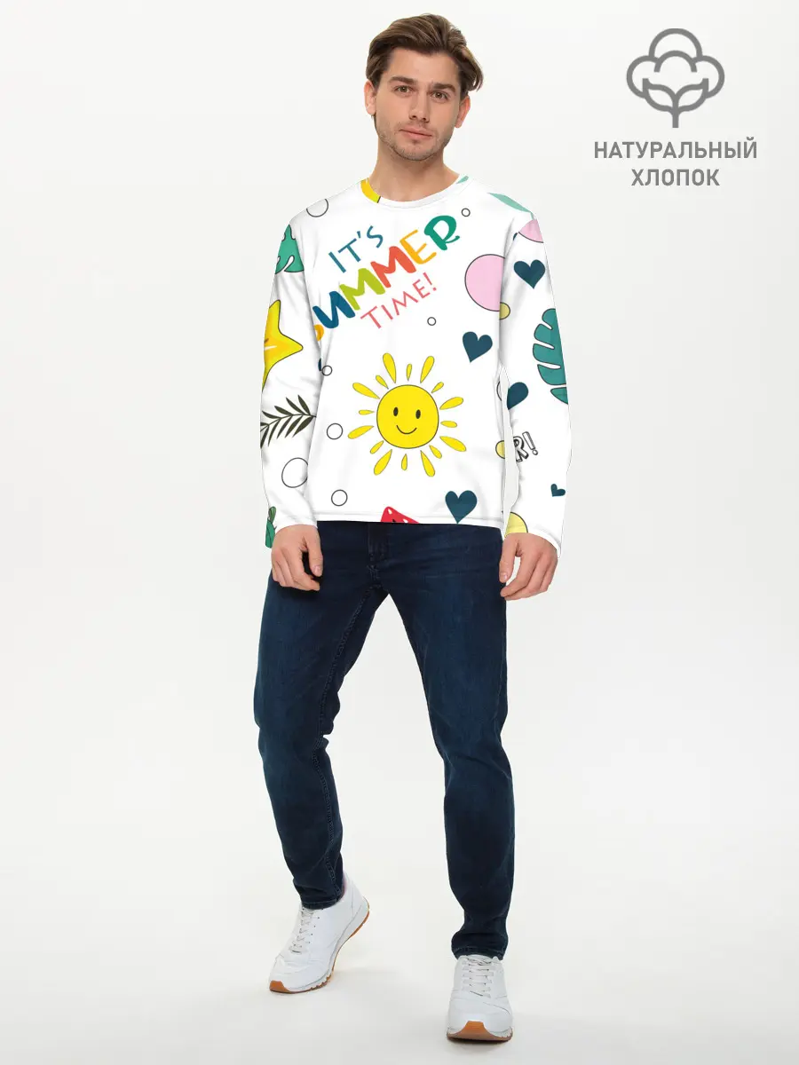 Мужской лонгслив базовый / summer time (P007_P004ooo2319819, P004ooo2319819)