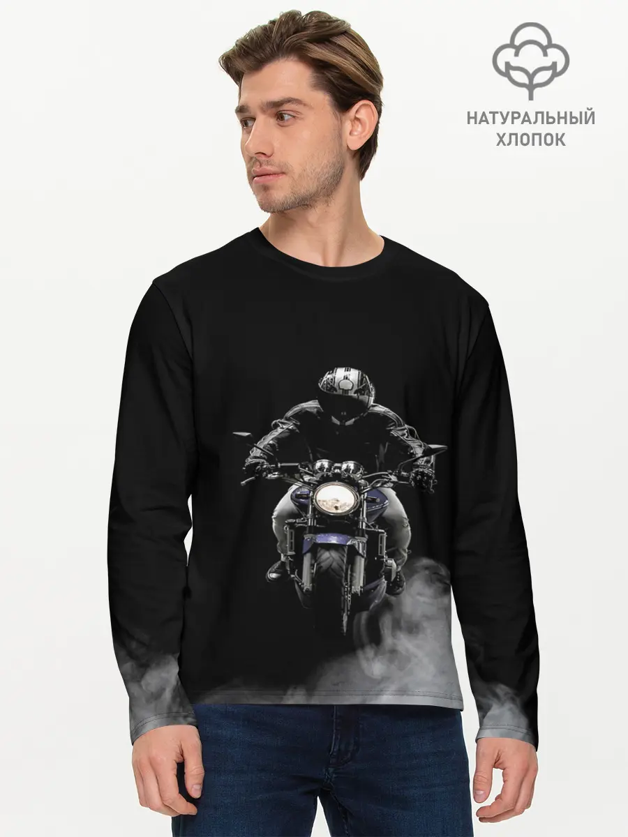 Мужской лонгслив базовый / МОТОЦИКЛЫ (P007_P004ooo2324235, P004ooo2324235)