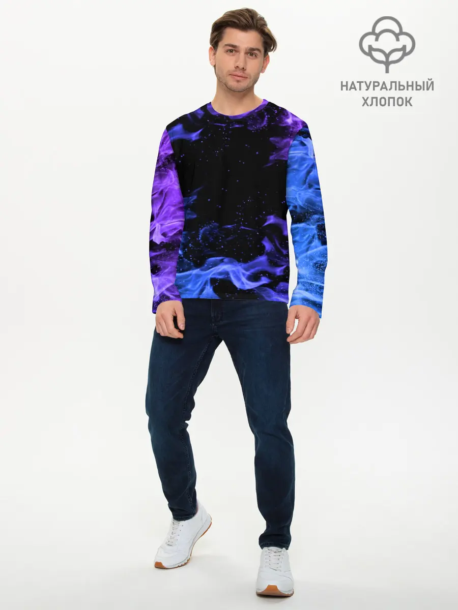 Мужской лонгслив базовый / ОГОНЬ (P007_P004ooo2344029, P004ooo2344029)