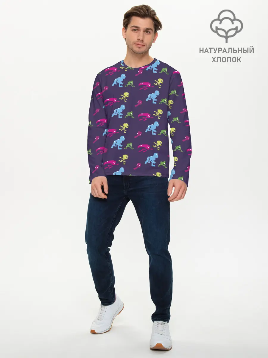 Мужской лонгслив базовый / Юные титаны (P007_P004ooo2366243, P004ooo2366243)