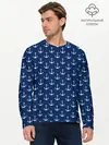 Мужской лонгслив базовый / Якоря. (P007_P004ooo2373135, P004ooo2373135)