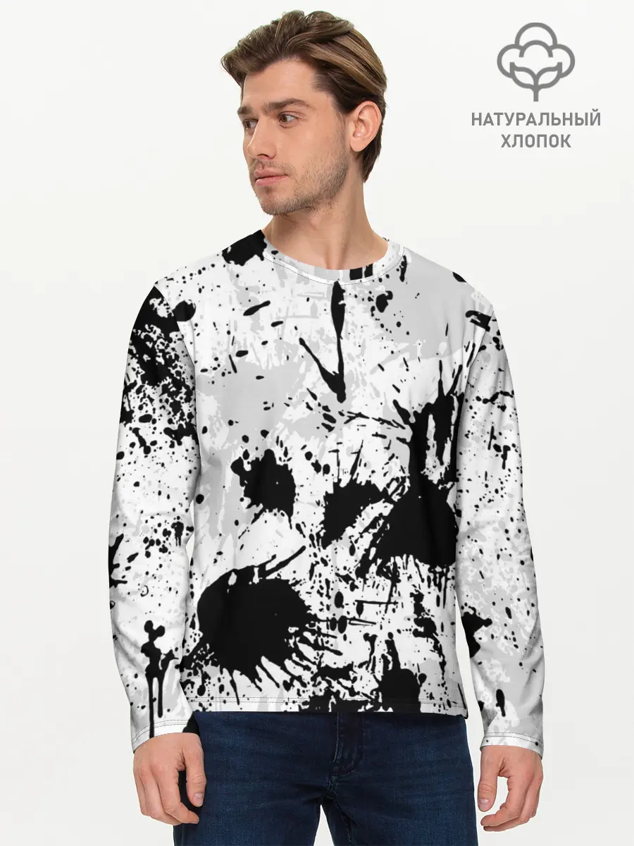 Мужской лонгслив базовый / БРЫЗГИ КРАСОК (P007_P004ooo2400891, P004ooo2400891)