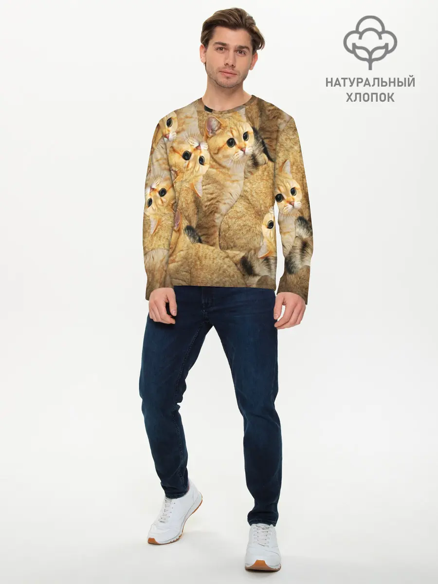 Мужской лонгслив базовый / КОТЯТУШКИ (P007_P004ooo2423307, P004ooo2423307)