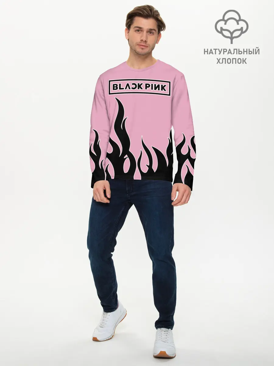 Мужской лонгслив базовый / BlackPink (P007_P004ooo2430933, P004ooo2430933)
