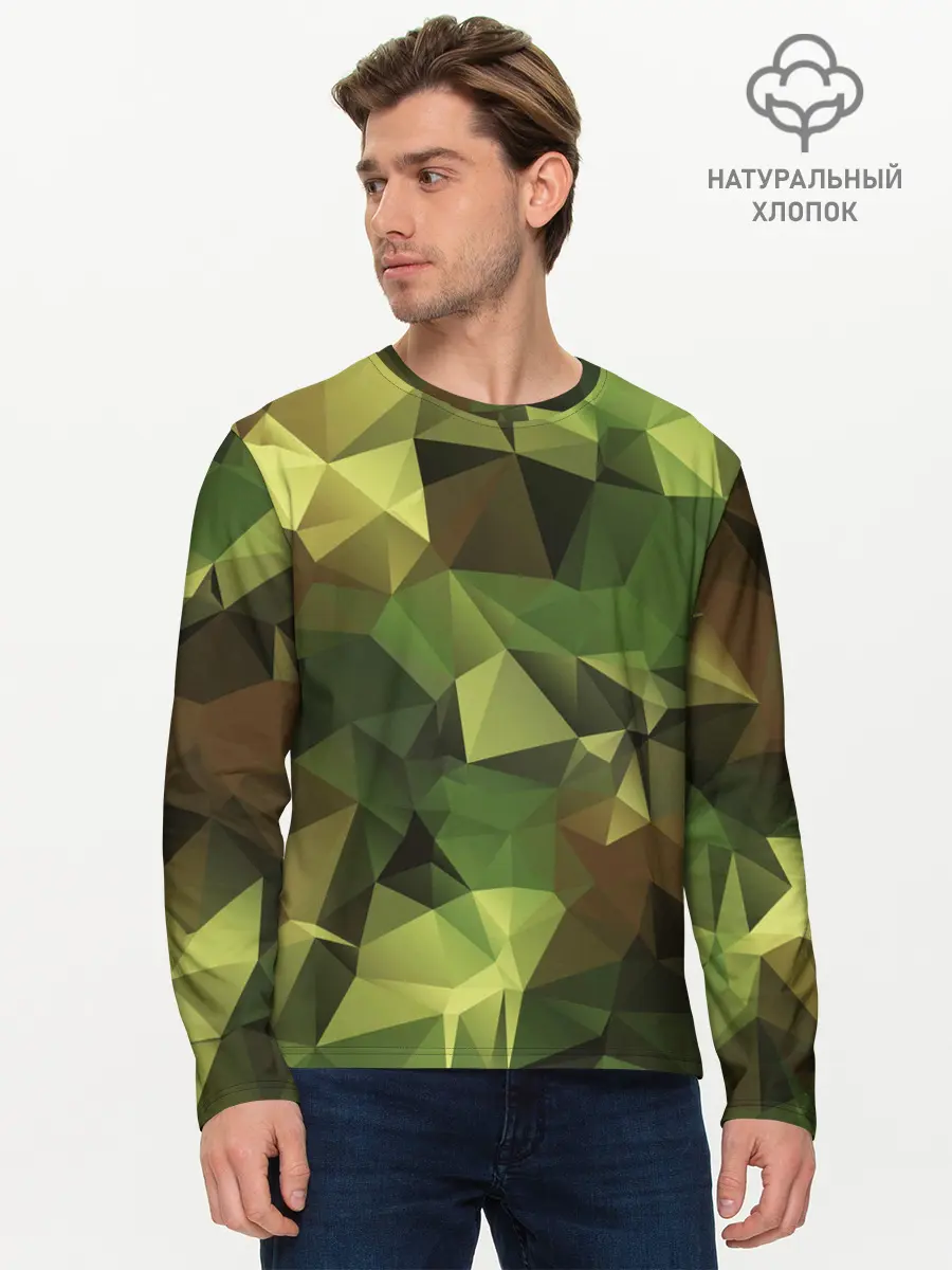 Мужской лонгслив базовый / МИЛИТАРИ (P007_P004ooo2449167, P004ooo2449167)