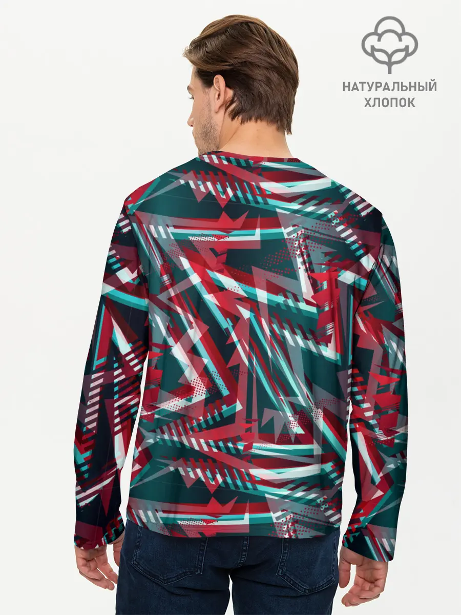 Мужской лонгслив базовый / Glitch микс (P007_P004ooo2455819, P004ooo2455819)