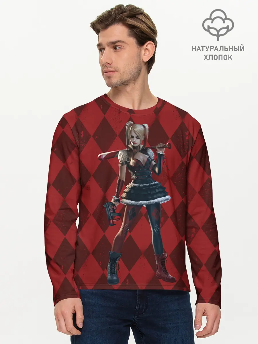 Мужской лонгслив базовый / Harley Quinn (P007_P004ooo2460505, P004ooo2460505)