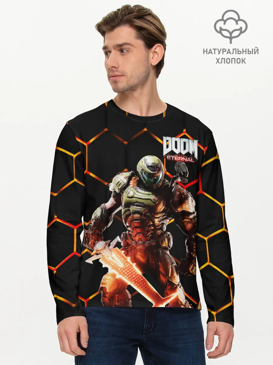 Мужской лонгслив базовый / DOOM | Броня (P007_P004ooo2458889, P004ooo2458889)