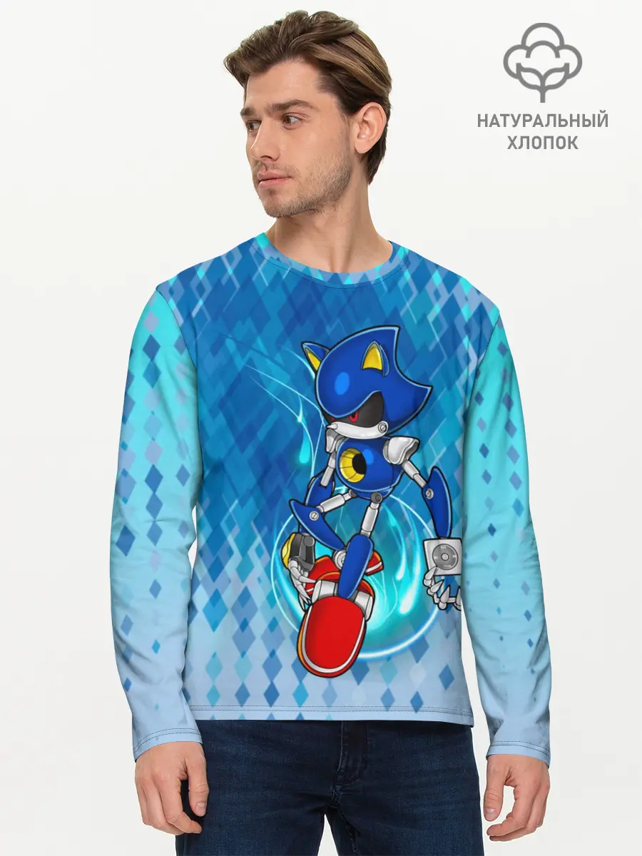 Мужской лонгслив базовый / Metal Sonic (P007_P004ooo2462599, P004ooo2462599)