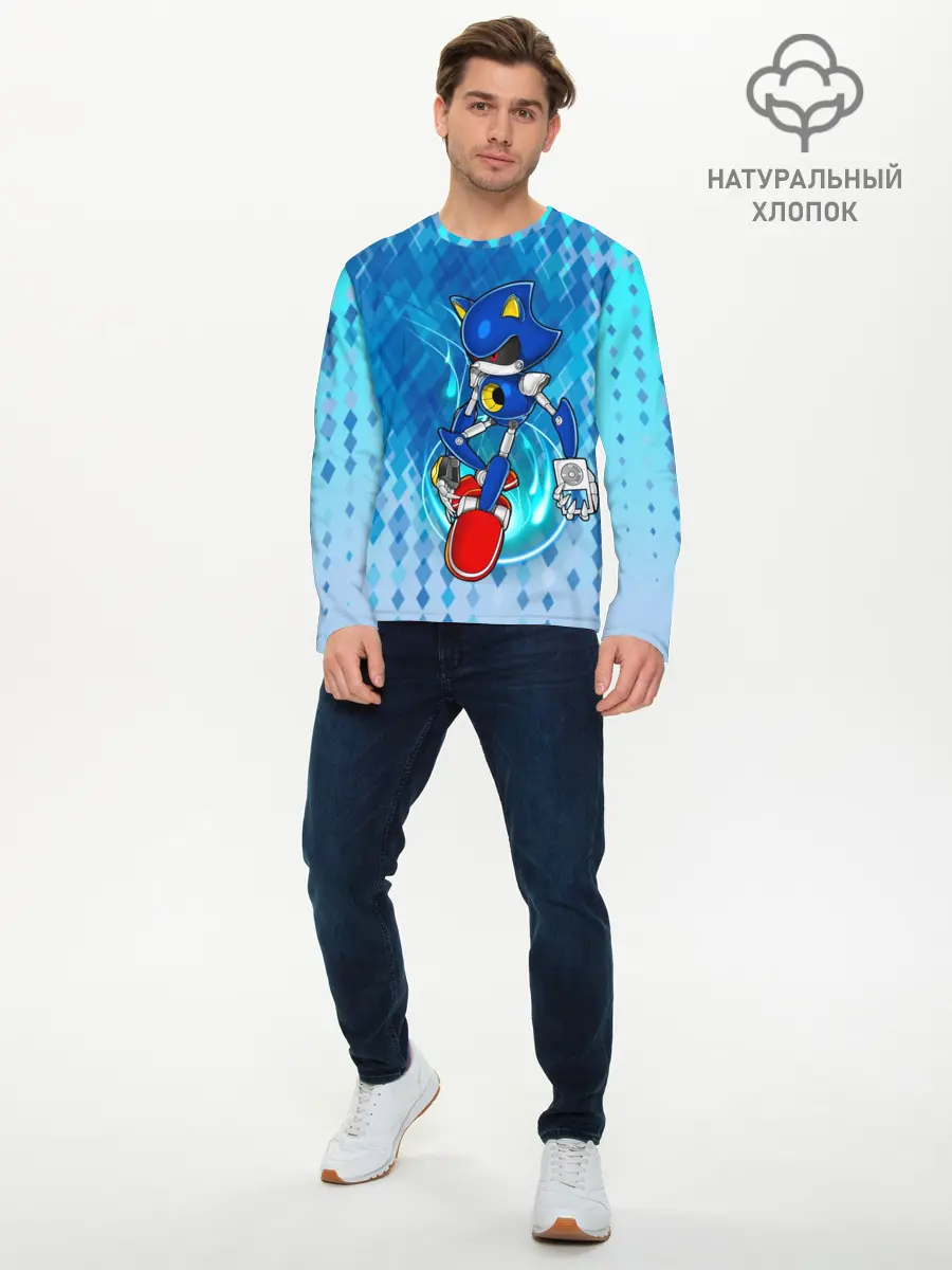 Мужской лонгслив базовый / Metal Sonic (P007_P004ooo2462599, P004ooo2462599)