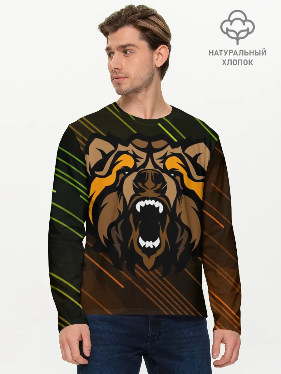 Мужской лонгслив базовый / Angry Bear (P007_P004ooo2484391, P004ooo2484391)