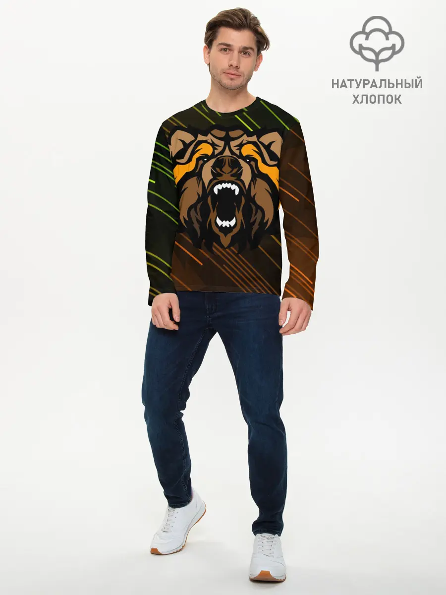 Мужской лонгслив базовый / Angry Bear (P007_P004ooo2484391, P004ooo2484391)