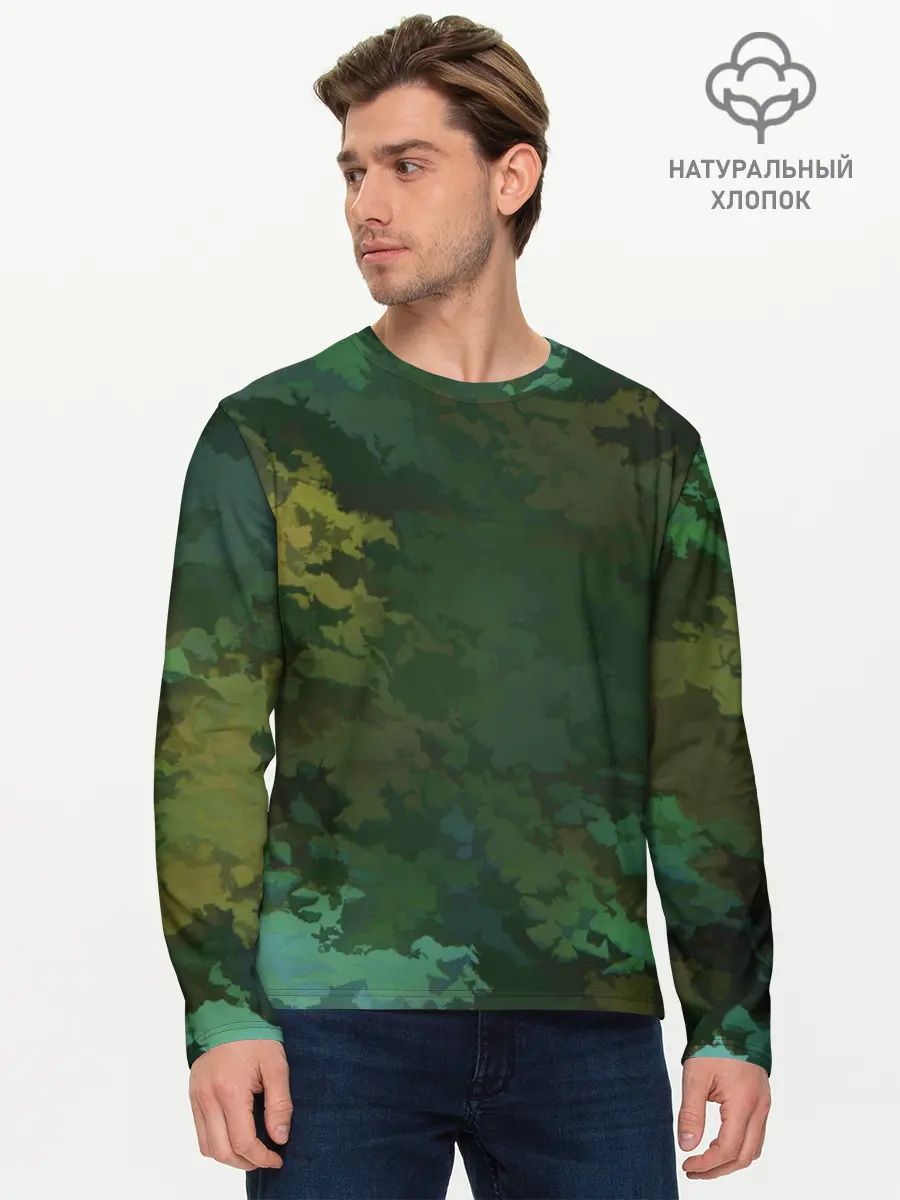 Мужской лонгслив базовый / Армейский Камуфляж | Ранний (P007_P004ooo2495827, P004ooo2495827)