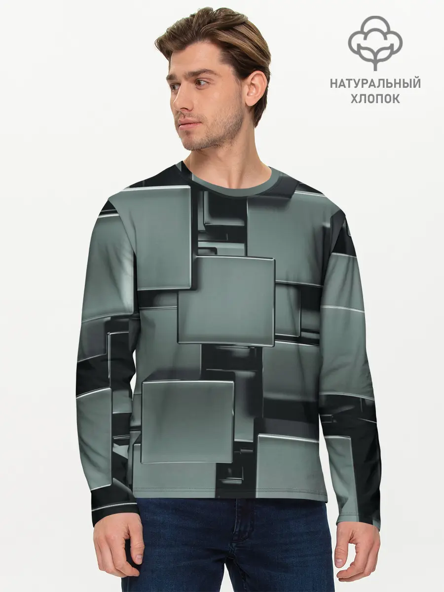 Мужской лонгслив базовый / КУБИЗМ (P007_P004ooo2499627, P004ooo2499627)
