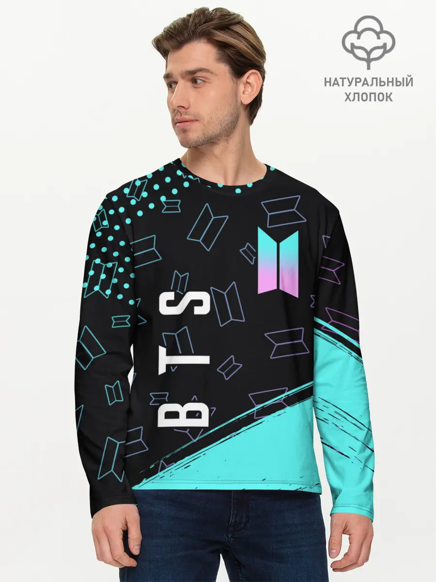 Мужской лонгслив базовый / BTS / БТС (P007_P004ooo2507605, P004ooo2507605)