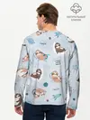 Мужской лонгслив базовый / Паттерн ленивец космос полет (P007_P004ooo2508647, P004ooo2508647)