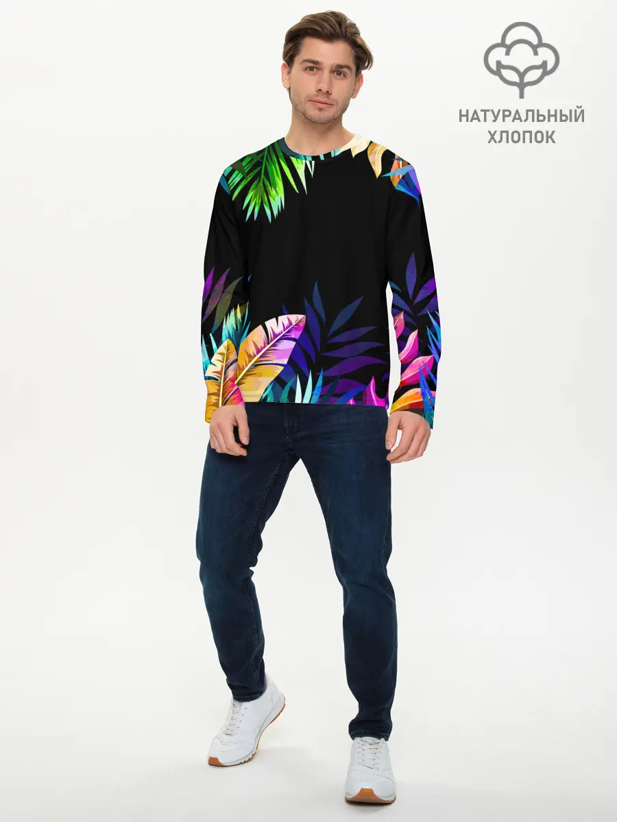 Мужской лонгслив базовый / Тропическая Ночь (P007_P004ooo2514089, P004ooo2514089)