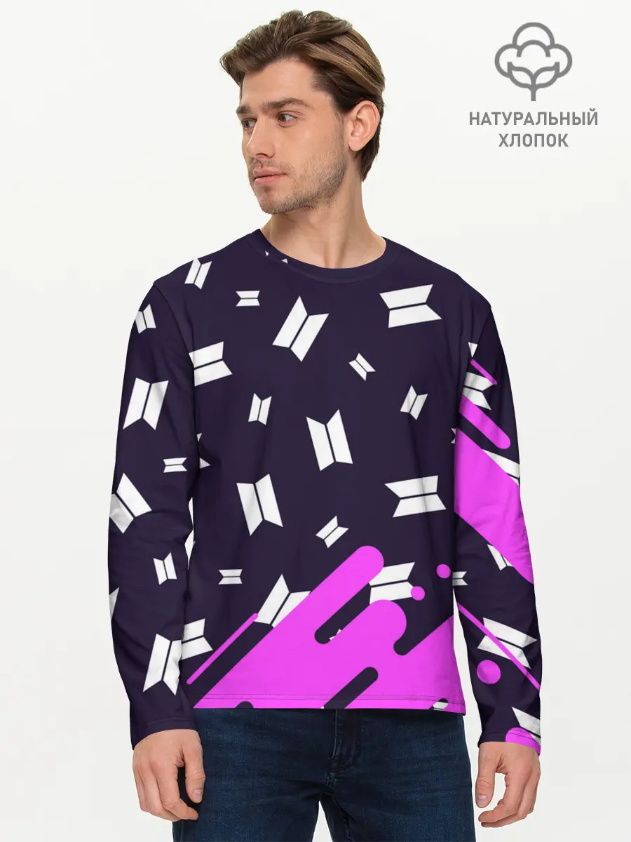 Мужской лонгслив базовый / BTS / БТС (P007_P004ooo2518959, P004ooo2518959)
