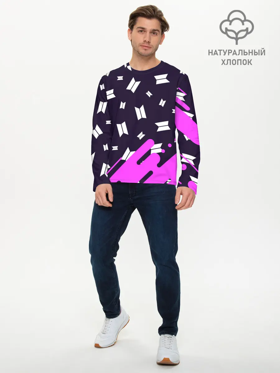 Мужской лонгслив базовый / BTS / БТС (P007_P004ooo2518959, P004ooo2518959)