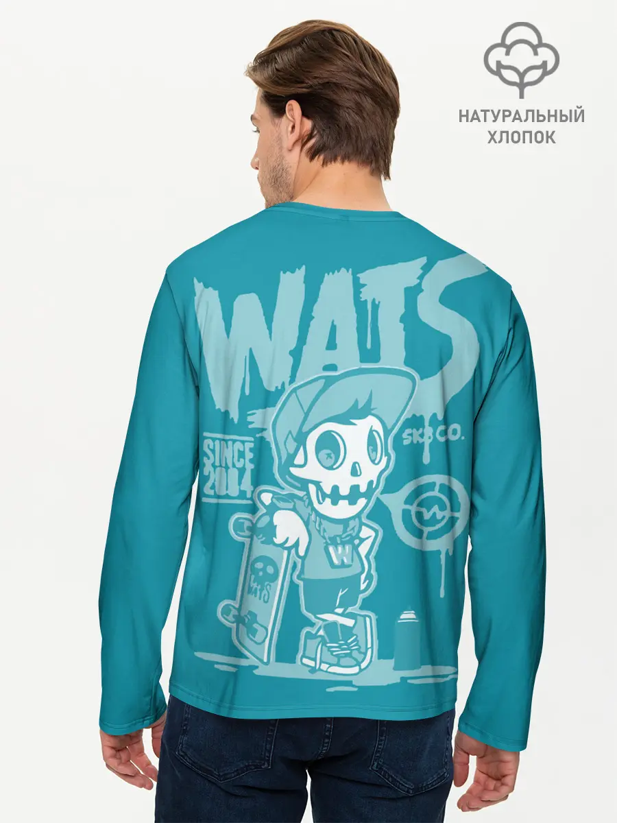 Мужской лонгслив базовый / Граффити Wats (P007_P004ooo2531941, P004ooo2531941)