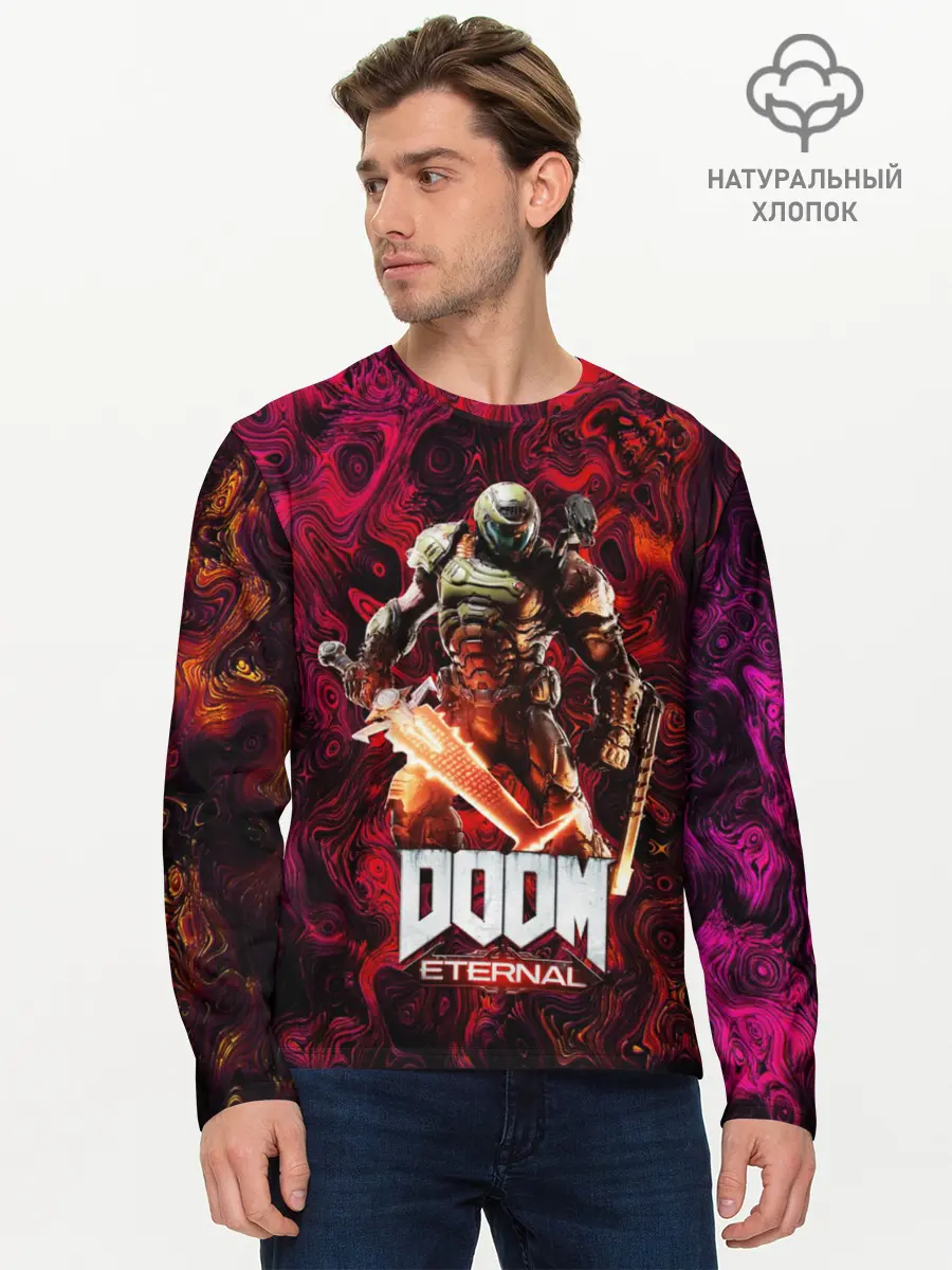 Мужской лонгслив базовый / Doom Eternal | Дум Этернал (P007_P004ooo2534935, P004ooo2534935)