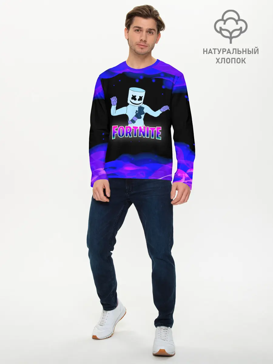 Мужской лонгслив базовый / Fortnite Marshmallow (P007_P004ooo2537471, P004ooo2537471)