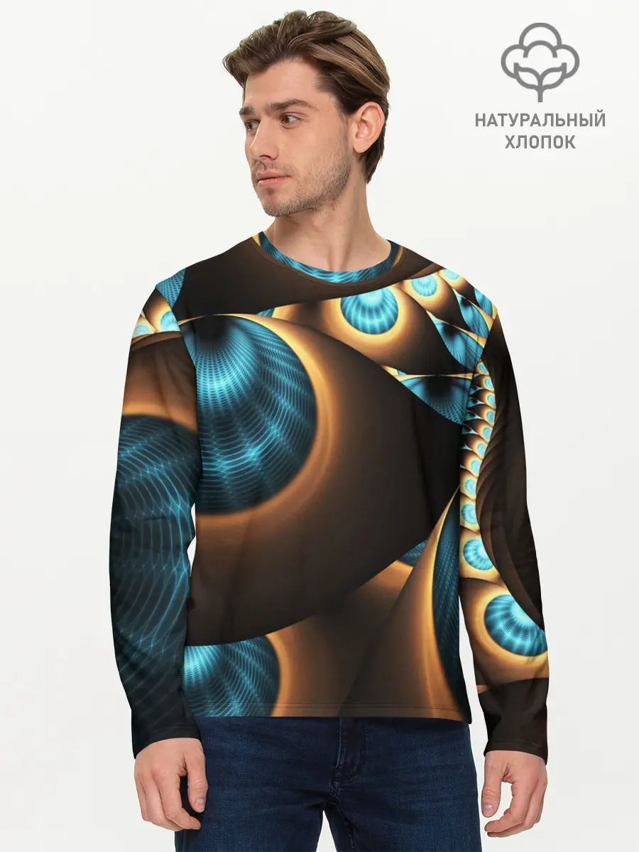 Мужской лонгслив базовый / 3D FRACTAL (P007_P004ooo2537731, P004ooo2537731)