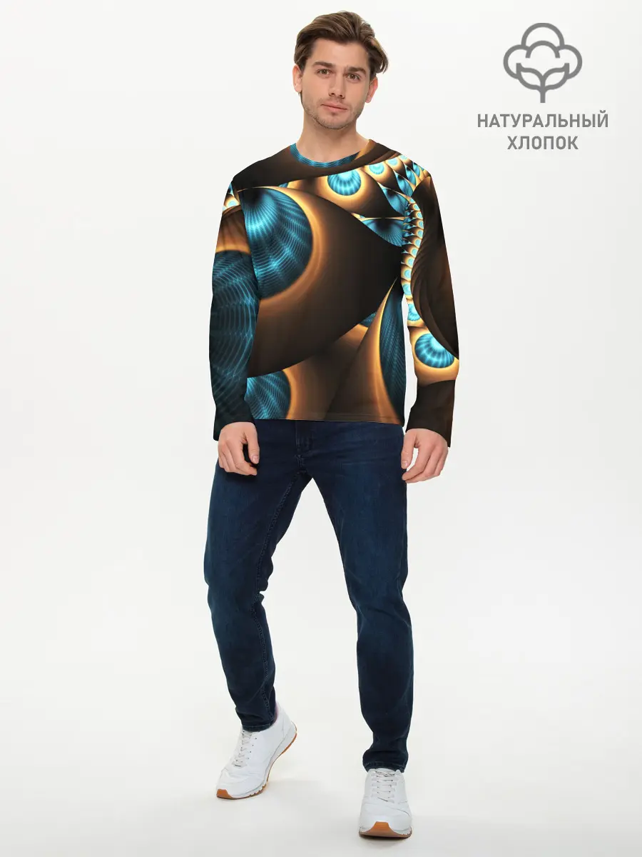 Мужской лонгслив базовый / 3D FRACTAL (P007_P004ooo2537731, P004ooo2537731)