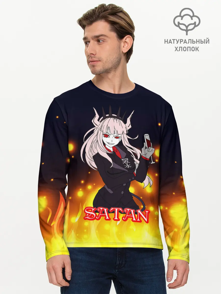 Мужской лонгслив базовый / Helltaker Satan Girl (P007_P004ooo2542503, P004ooo2542503)