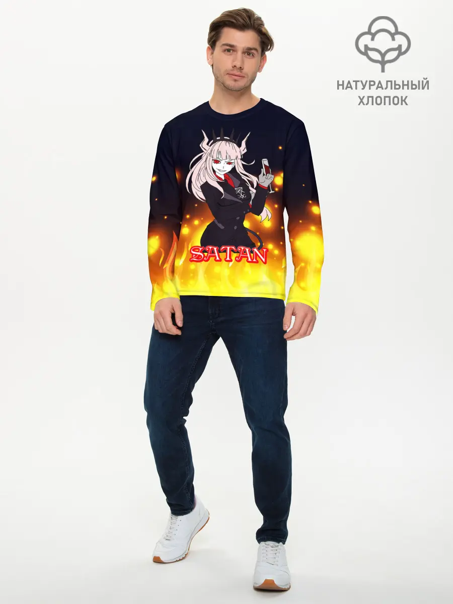 Мужской лонгслив базовый / Helltaker Satan Girl (P007_P004ooo2542503, P004ooo2542503)