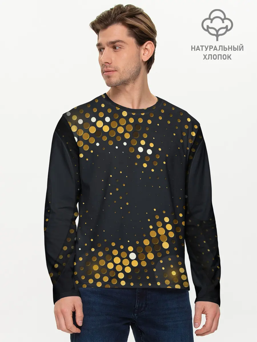 Мужской лонгслив базовый / black gold (P007_P004ooo2561863, P004ooo2561863)